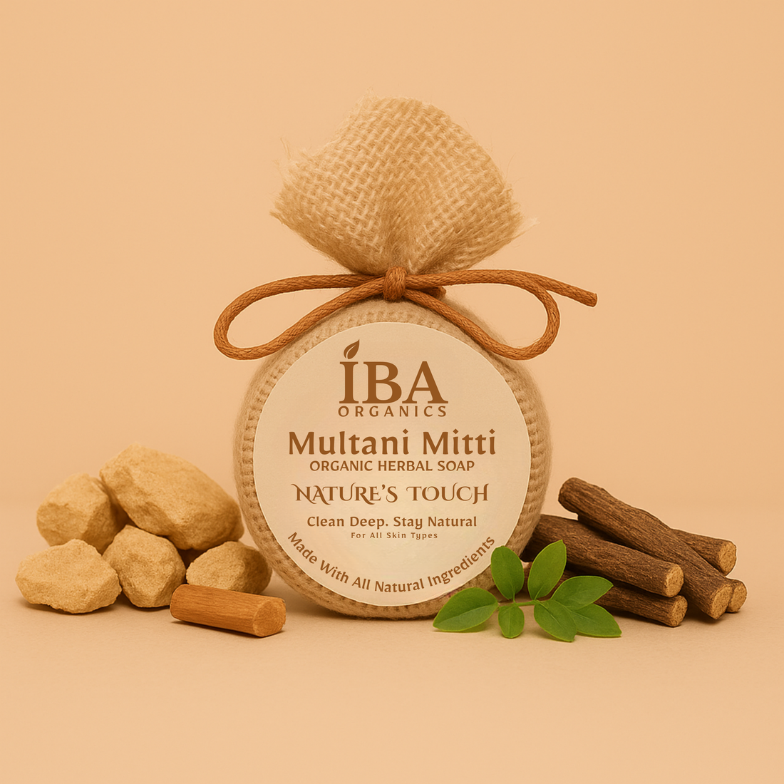 Multani Mitti Herbal Soap - IBA Organics 4K HD Product Photo 1